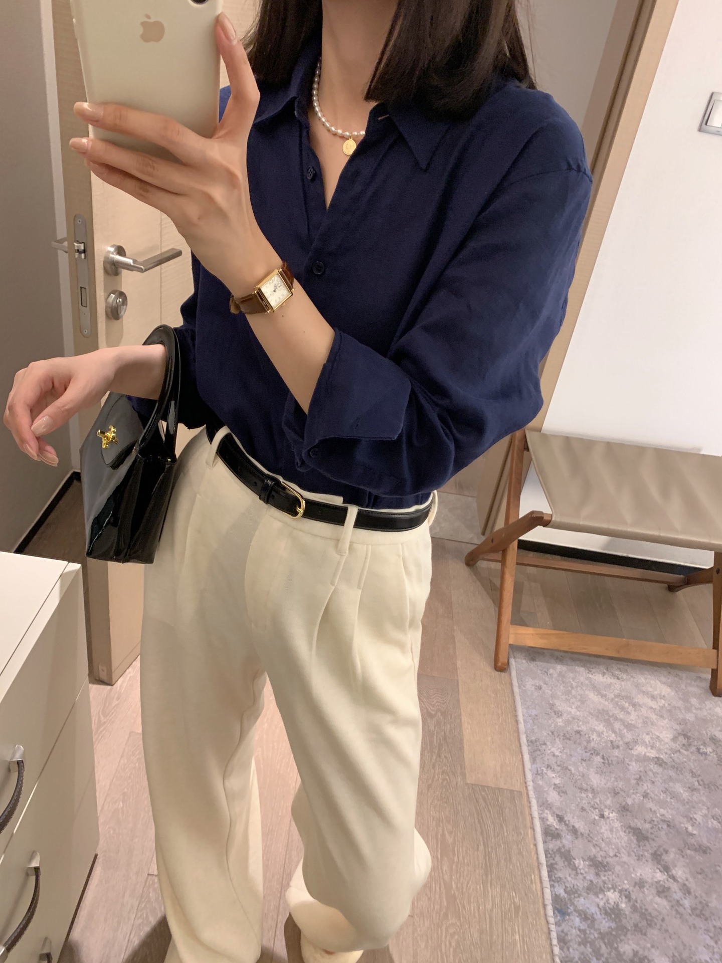 020810 春季新款女士刺绣亚麻平纹纯色简约宽松通勤舒适衬衣衬衫详情31