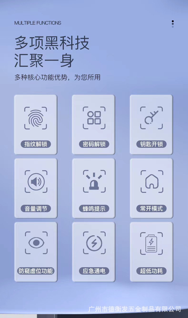 新款跨境涂鸦智能木门锁蓝牙控制室内房间卧室办公静音密码指纹锁详情2