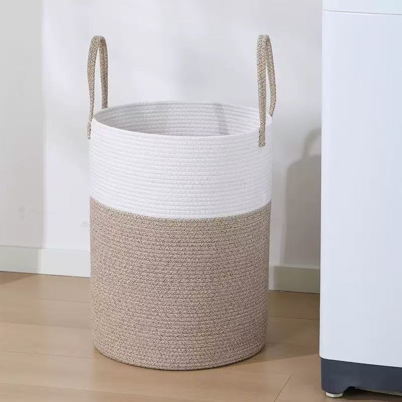 棉绳收纳筐手工编织储物篮北欧ins风家居收纳客厅多尺寸多色可选详情4