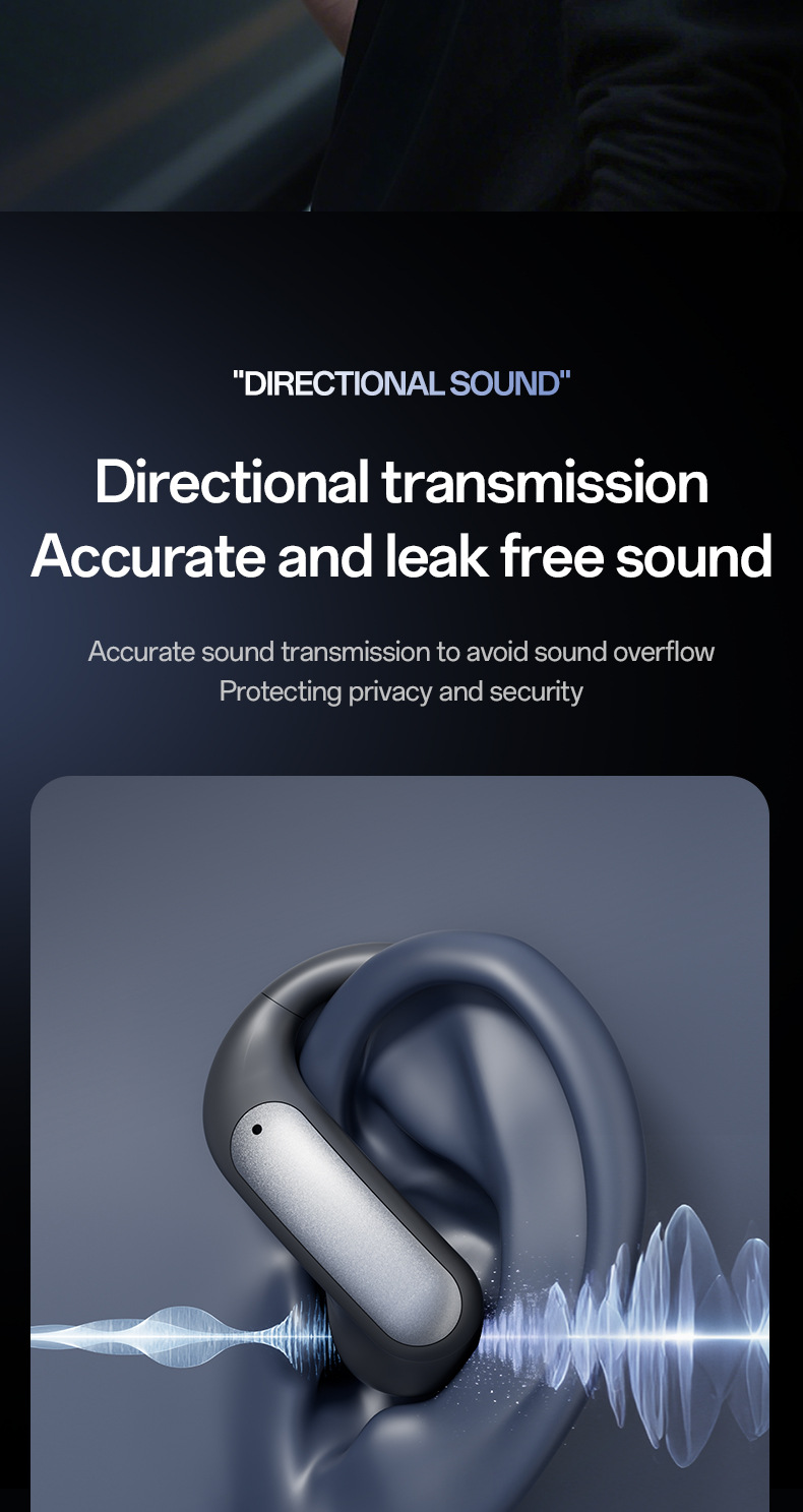 The new AI smart cross-border model M134 ear-hanging OWS non-in-ear open Bluetooth headphones with dual digital display private mold pic 12