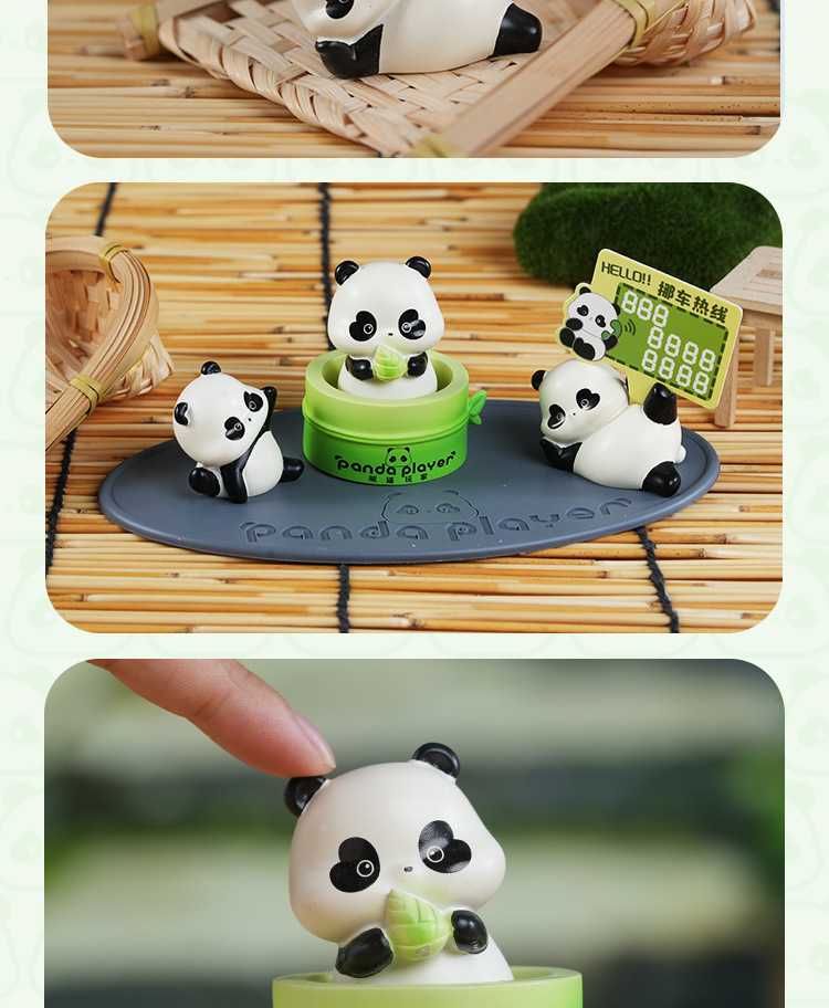 Panda auto swing bamboo move coche teléfono resina microworld oficina de mano bikeware interactivo pic 8