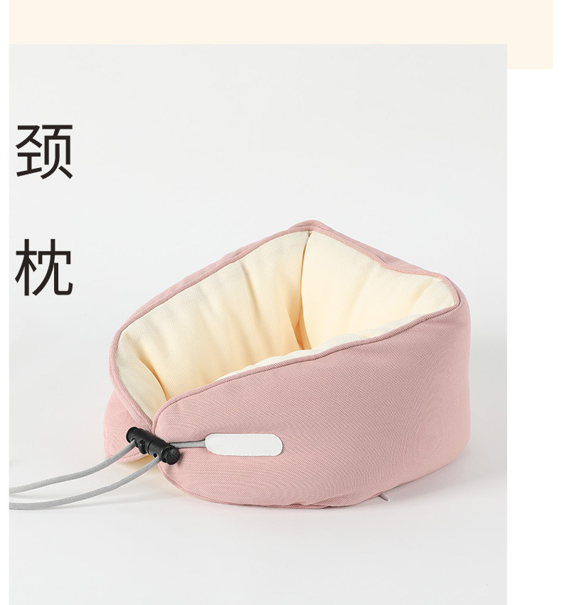 Japanese U-shaped pillow, macaron color, Japanese ins style, simple and breathable neck pillow, foam particle portable travel pillow pic 3