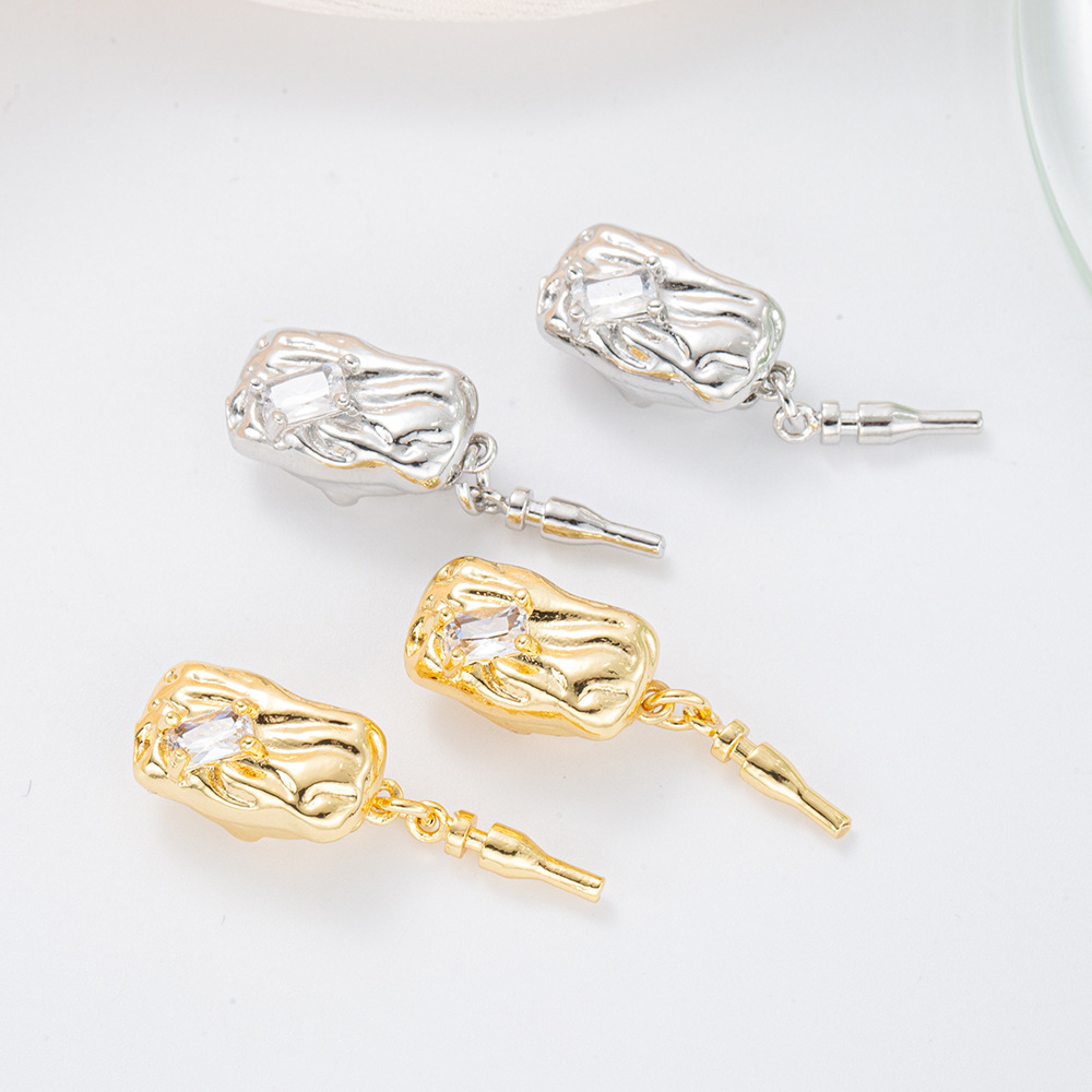 Pearl necklace, ingot clasp, small flower inlaid, zirconium-plated 18kDIY jewelry, necklace, stick clasp, pendant, retro accessory pic 9