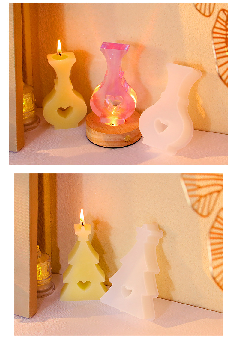 diy epoxy resin Easter bunny scented candle mold, heart-shaped house, cat gypsum decorative item, silicone mold pic 8
