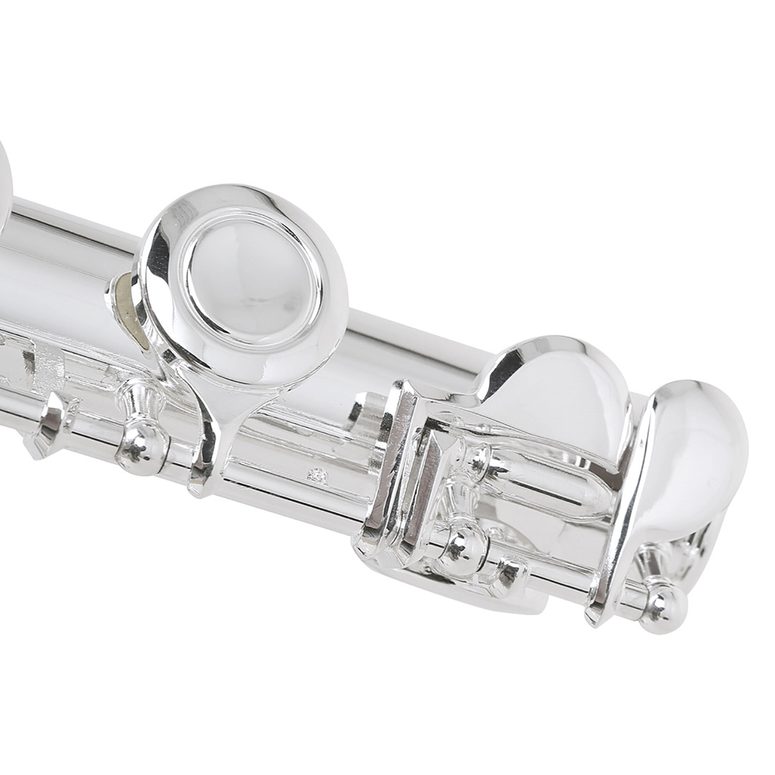 Cross-border silver-plated flute, 16-hole closed-hole C major silver flute, white copper curved flute, professional performance flute pic 24