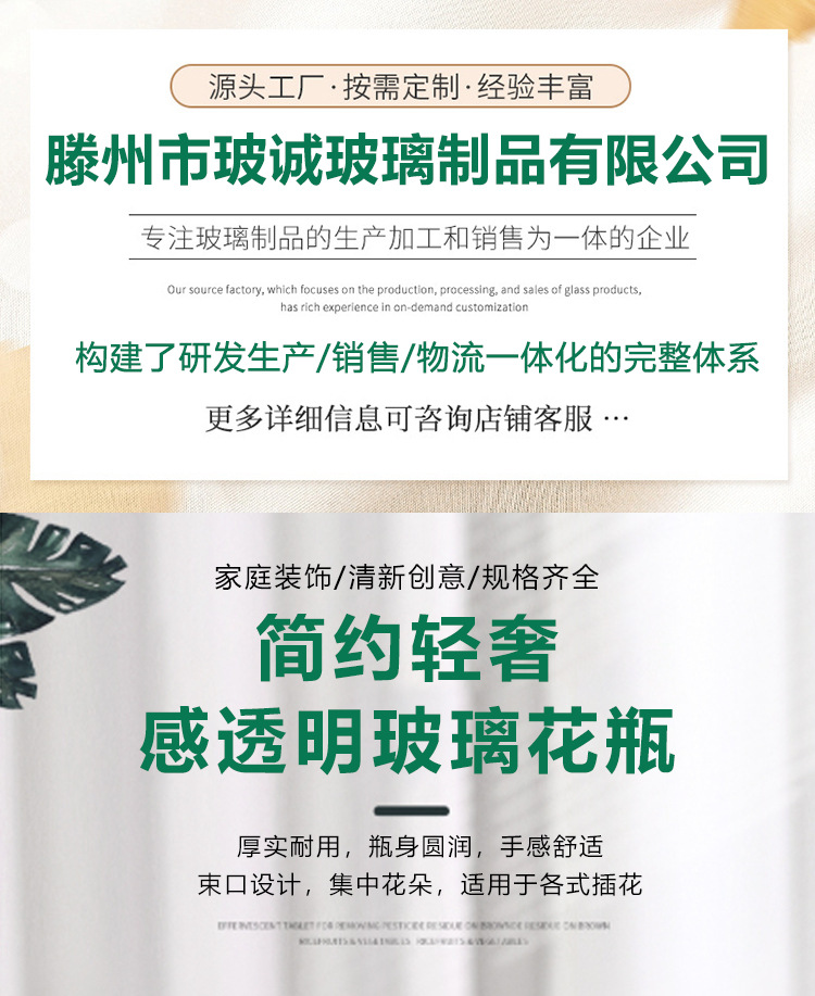 简约创意褶皱钱袋透明玻璃花瓶大口径客厅桌面插花水养装饰摆件详情1