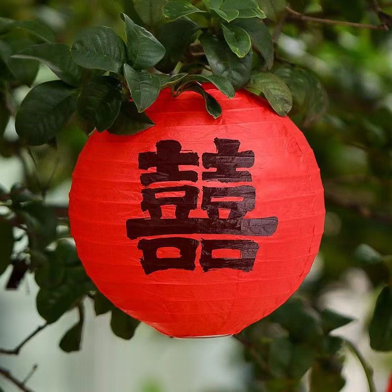 结婚红色喜字灯笼中式婚礼树挂摆件新娘拍照道具布置装饰挂件批发详情6