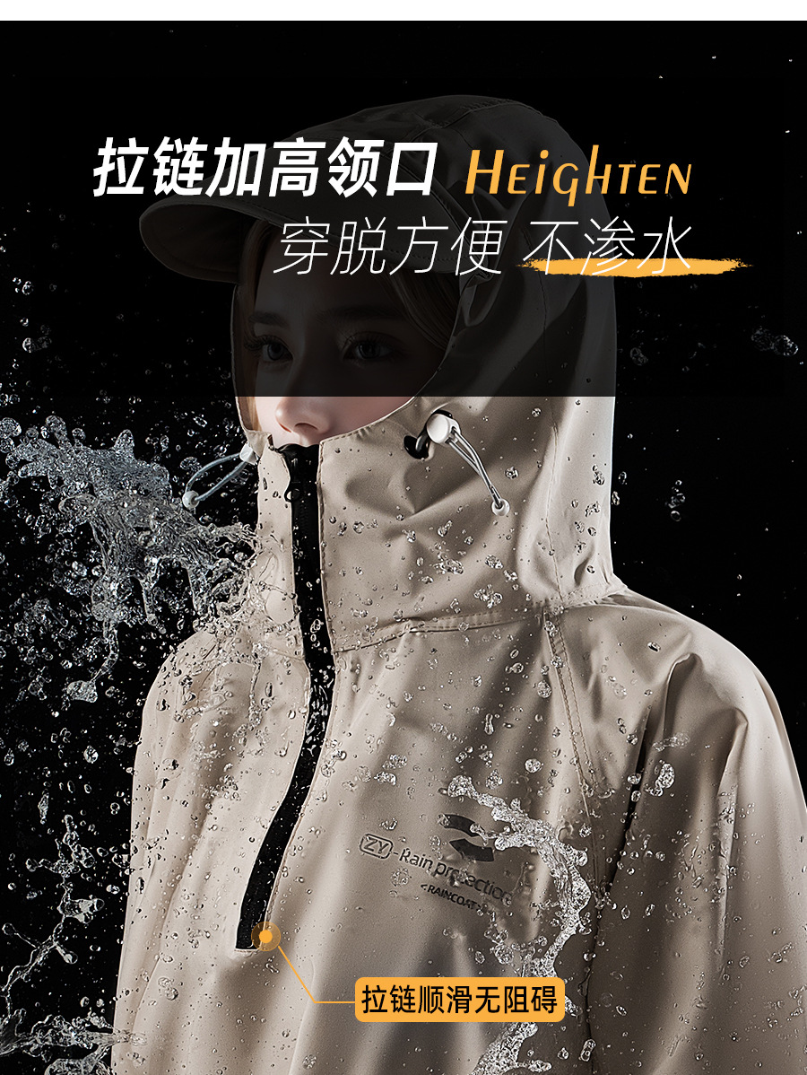 女雨衣骑车全身防暴雨男成人连体厚款电动车牛津布一体摩托车雨披详情10