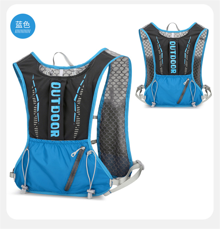 新款多功能尼龙跑步背包 安全反光运动背包水袋背包 骑行包详情32
