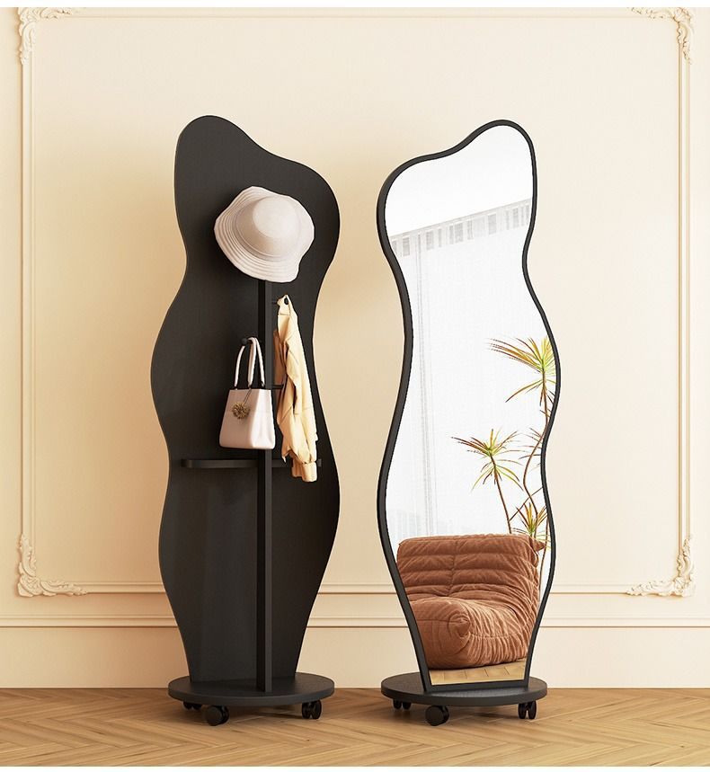 全身镜高清不变形家用旋转异形镜客厅落地网红镜立式挂衣架镜详情16