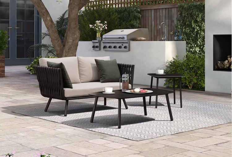 游仁北欧沙发庭院花园绳编民宿阳台藤椅室外露天藤编家具手工编织详情28