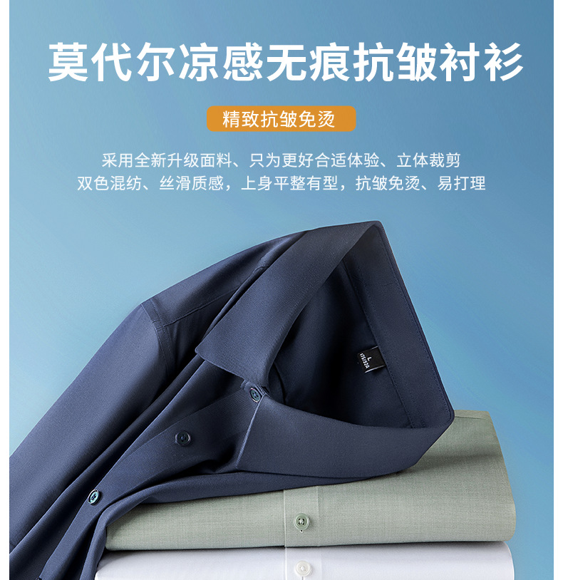 Modal Ice Silk shirt for men, short-sleeved, wrinkle-free, cool summer white shirt, high-end, seamless business formal wear pic 1