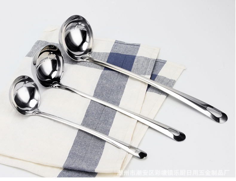 Household and commercial stainless steel hot pot spoons, small hot pot spoons, soup spoons and strainer sets, one spoon per person for serving soup pic 10
