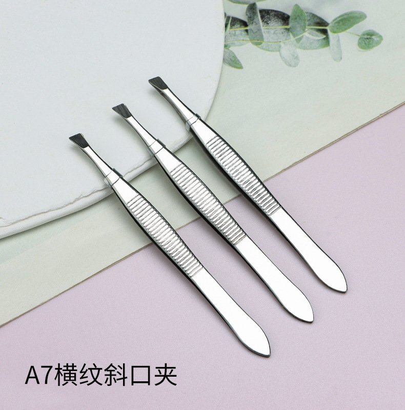 横纹眉夹套装睫毛夹美睫睫毛镊子夹子精密工具不锈钢假睫毛修眉夹详情22
