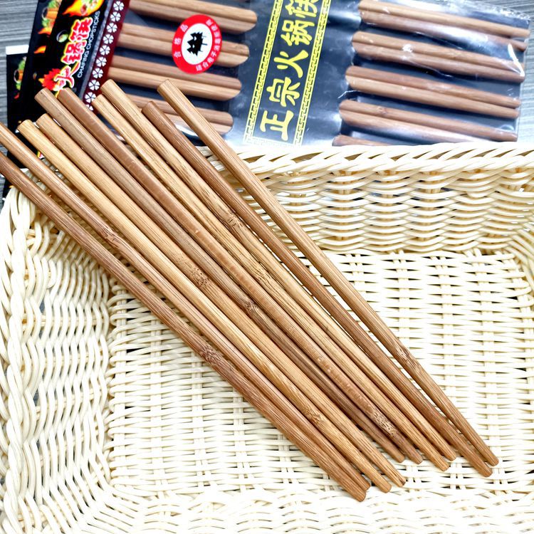 【 Zone 2-9 】【 Oiled 】5 pairs of hot pot chopsticks 400 yuan per box 5 pairs of bamboo chopsticks hot pot chopsticks Unpainted bamboo chopsticks 1 yuan Chopsticks Gift Gift Gift Product Street stall supply pic 5