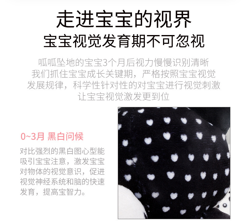 Black and White forest animal wind chime infant and toddler toy, 0-1 year old early education enlightenment hand-cranked pendant, soothing baby sensory training pic 4