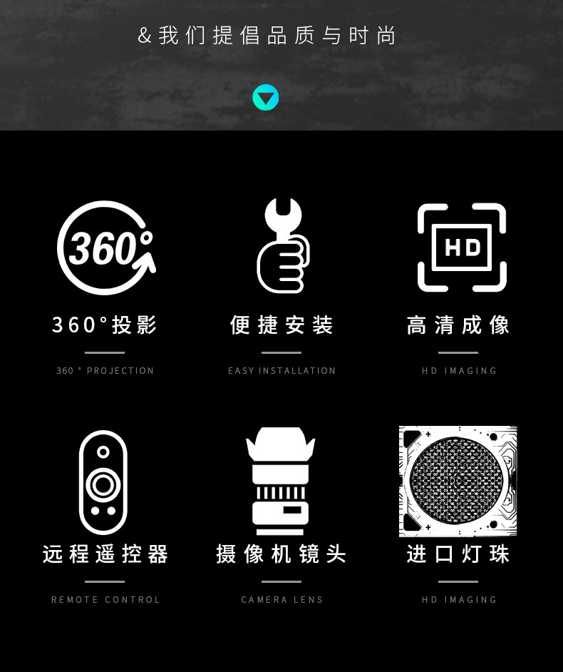 轨道射灯logo广告灯 led导轨条图案投影灯墙面带字店铺室内详情1