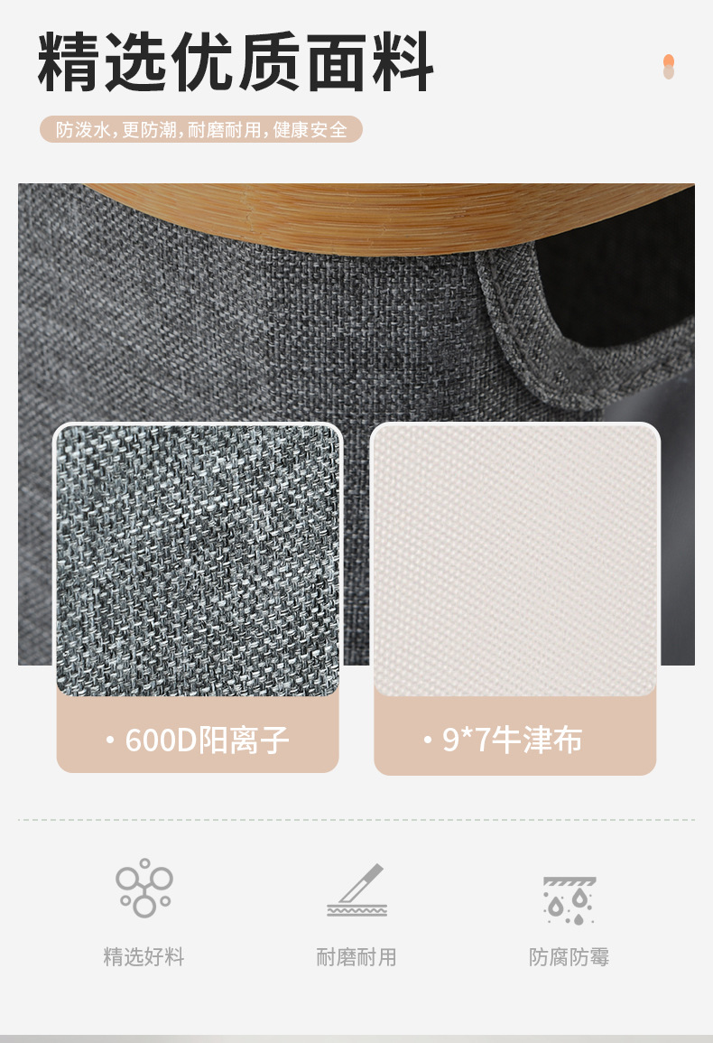 Wholesale of cross-border household tissue paper storage frames with wheels, eco-friendly fabric toilet paper storage baskets for bathroom sundries pic 11