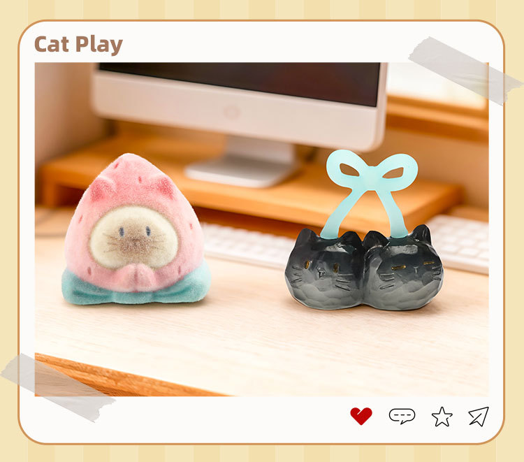 The cat PAI is indeed fun. The blind box Siamese cat figurine is a creative couple and becomes a figurine desktop birthday gift for women pic 25