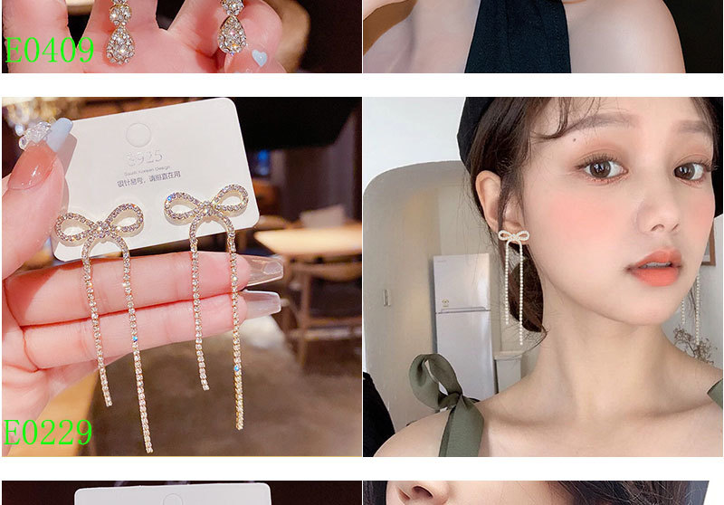 925银针轻奢锆石百搭耳环高级感时尚耳钉女气质爆款流苏耳饰批发详情12