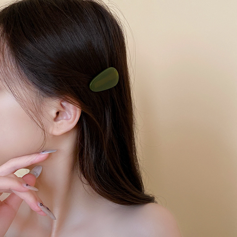 韩国东大门水滴树脂发夹气质时尚百搭鸭嘴夹简约高级感发饰批发女详情8