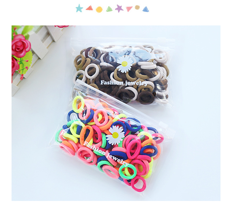 新款小号儿童彩色发圈宝宝不伤发头绳无接缝毛巾圈100根详情6