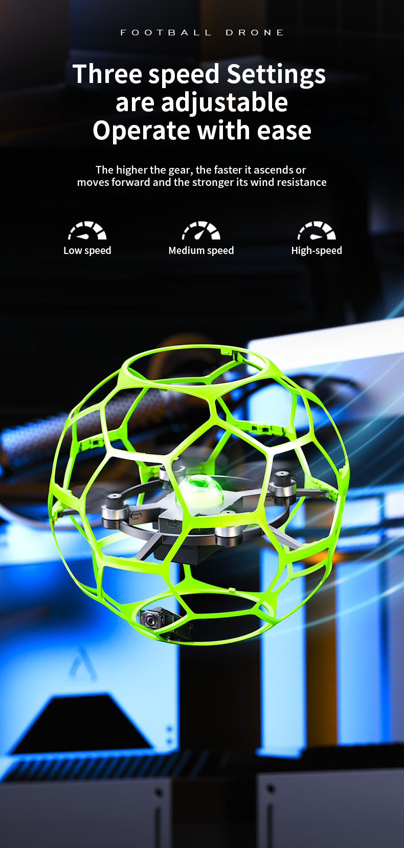 H5 Brushless football drone competition Training 7.4V-axis drone football ball-shaped remote control aircraft pic 21
