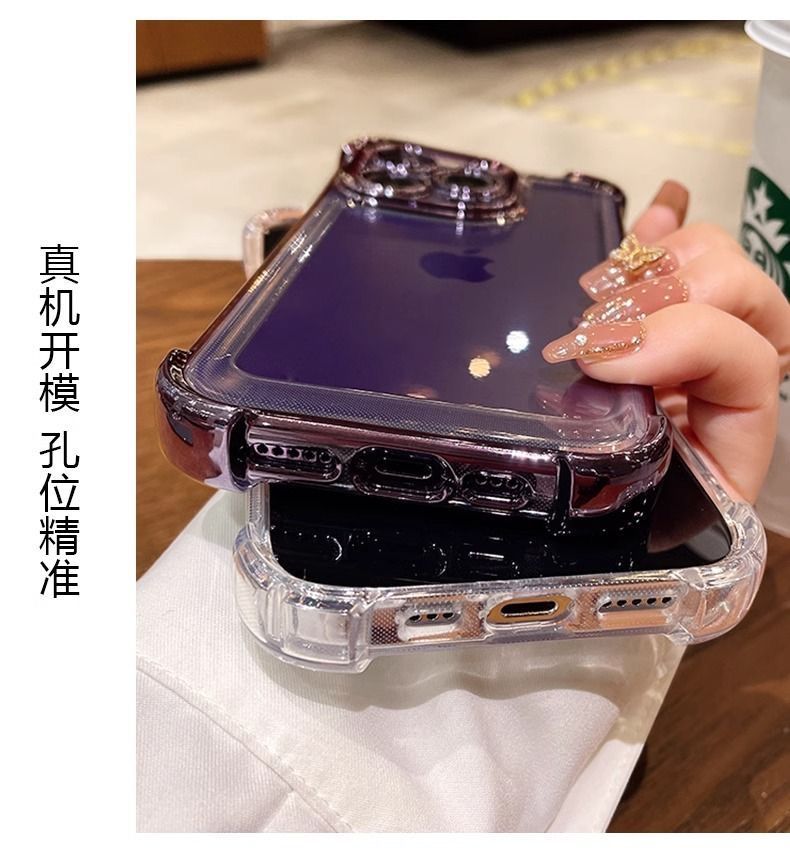 适用苹果16promax手机壳iPhone15四角气囊电镀壳14高级感13小众12详情6