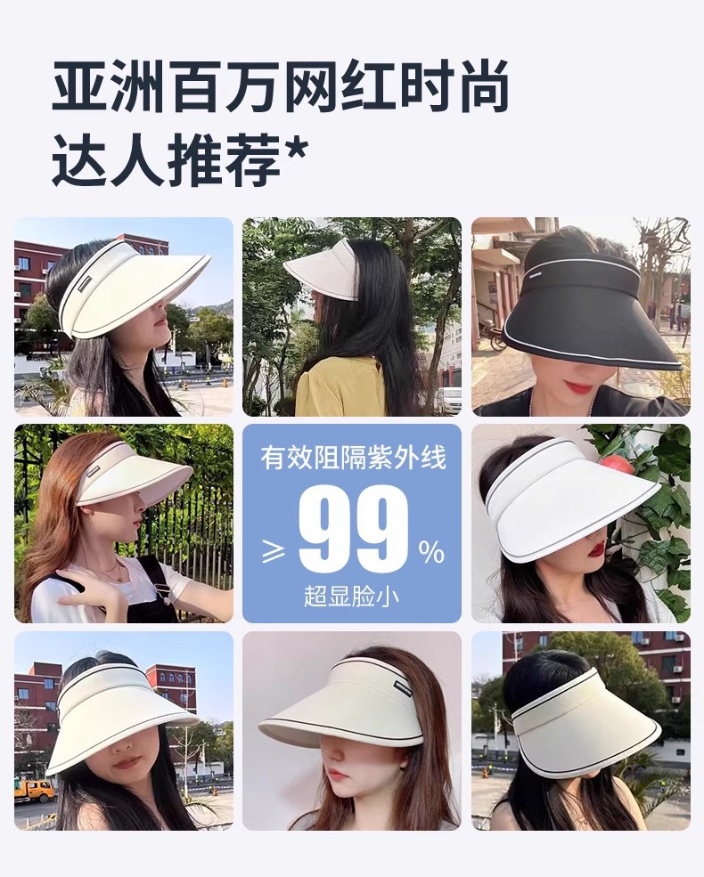 Brand [Sondona] Sun Hat [Free shipping for New customers 0.01] Summer Large brim Sun protection Hat New style UV Protection Sun hat with empty top pic 3