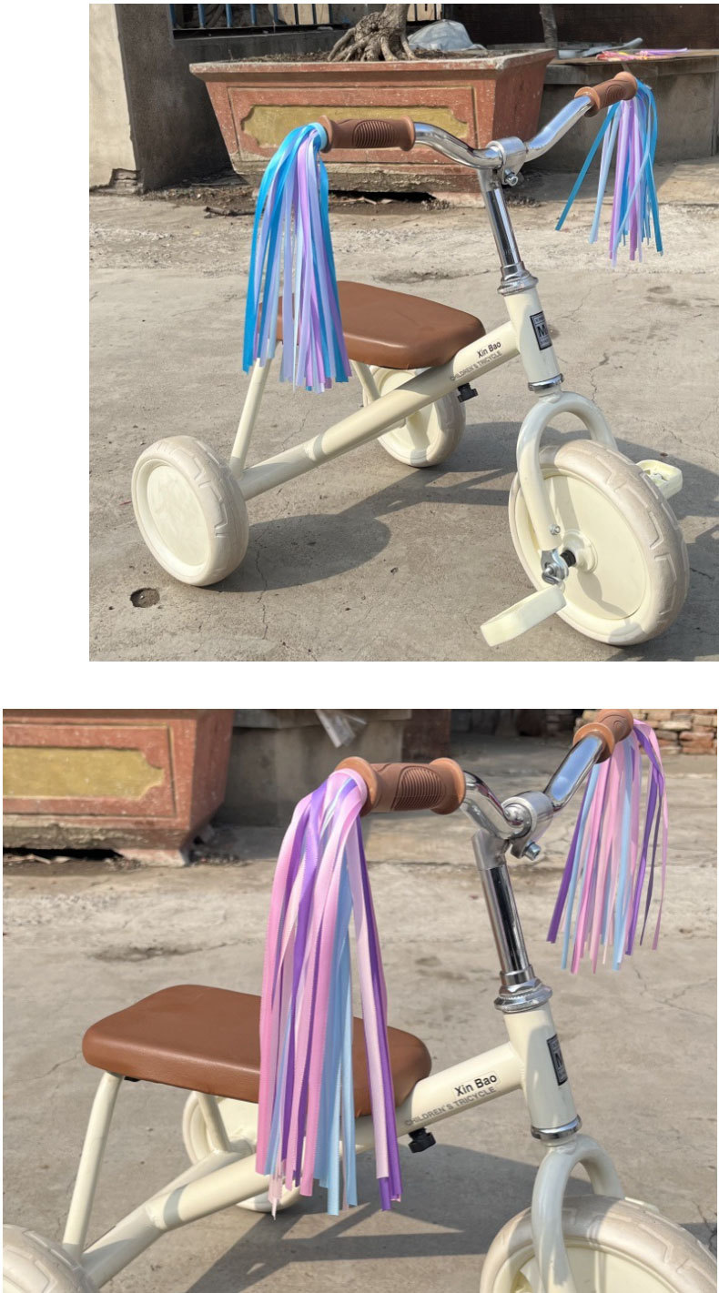 儿童滑板车 自行车流苏配件 飘带 铃铛 彩带32根高密度涤纶带详情16