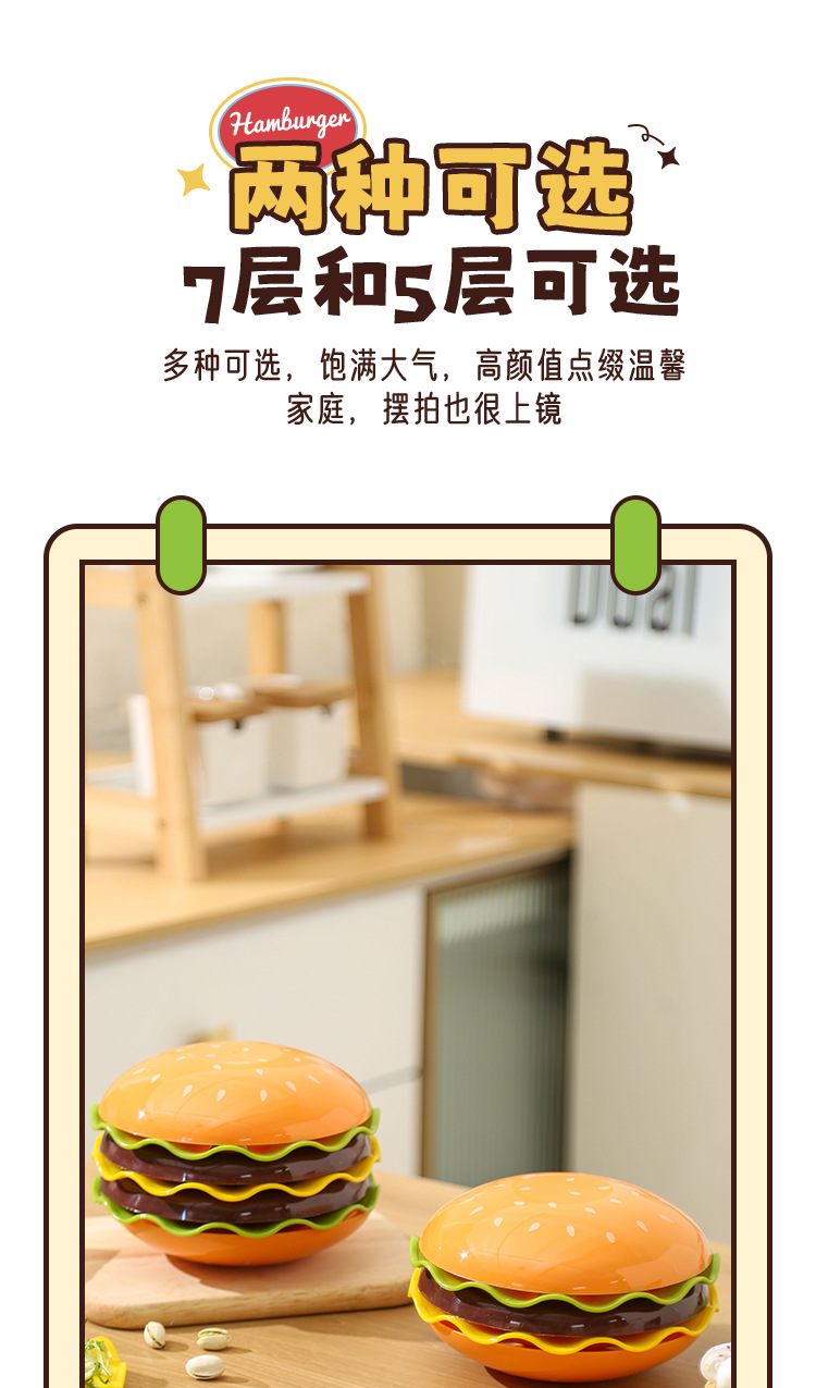 汉堡包造型吐骨碟餐具造型可爱盘子沙拉碗甜品盘卡通调料碟子套装详情4