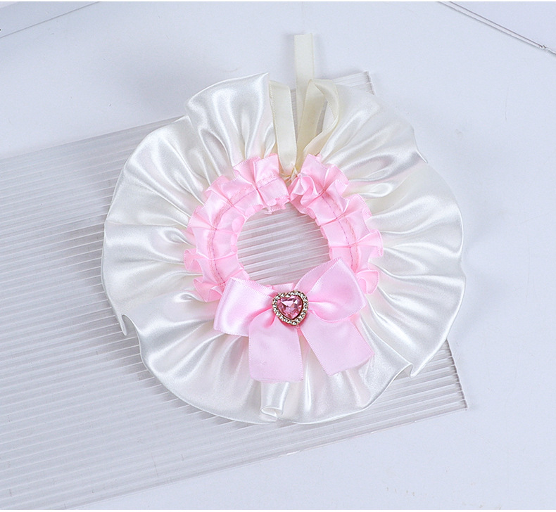 宠物口水巾蝴蝶结猫咪围脖蕾丝蝴蝶结款小猫口水巾项圈宠物围巾详情9