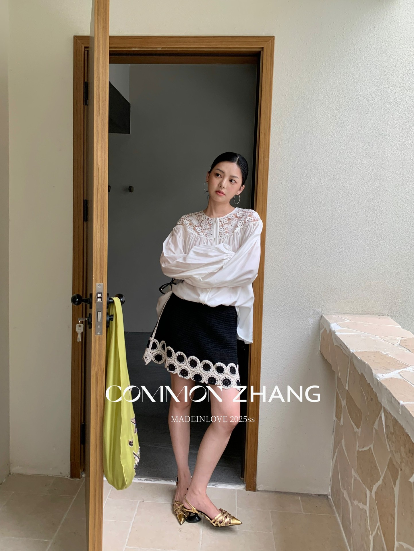 CZ ZHANG Summer French fashion Design sense floral embroidery black versatile low-waisted A-line short skirt B24109 pic 19