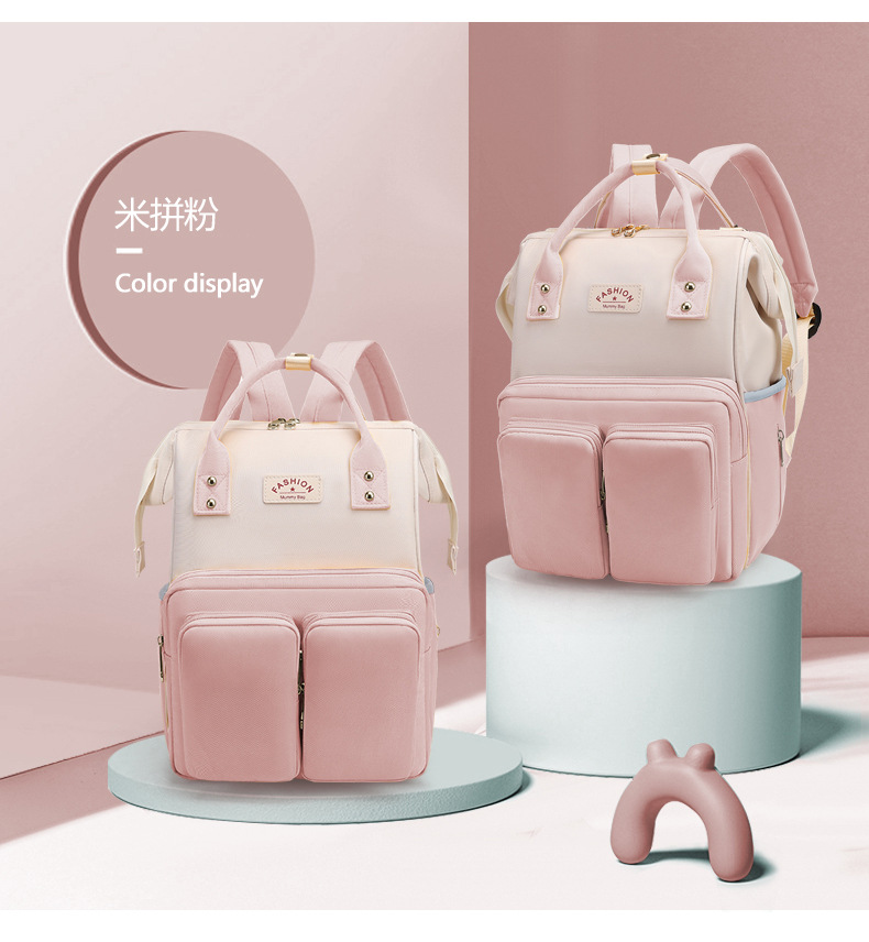 妈咪包工厂直销新款母婴包多功能尿布包妈妈包跨境尿垫保温包双肩详情13