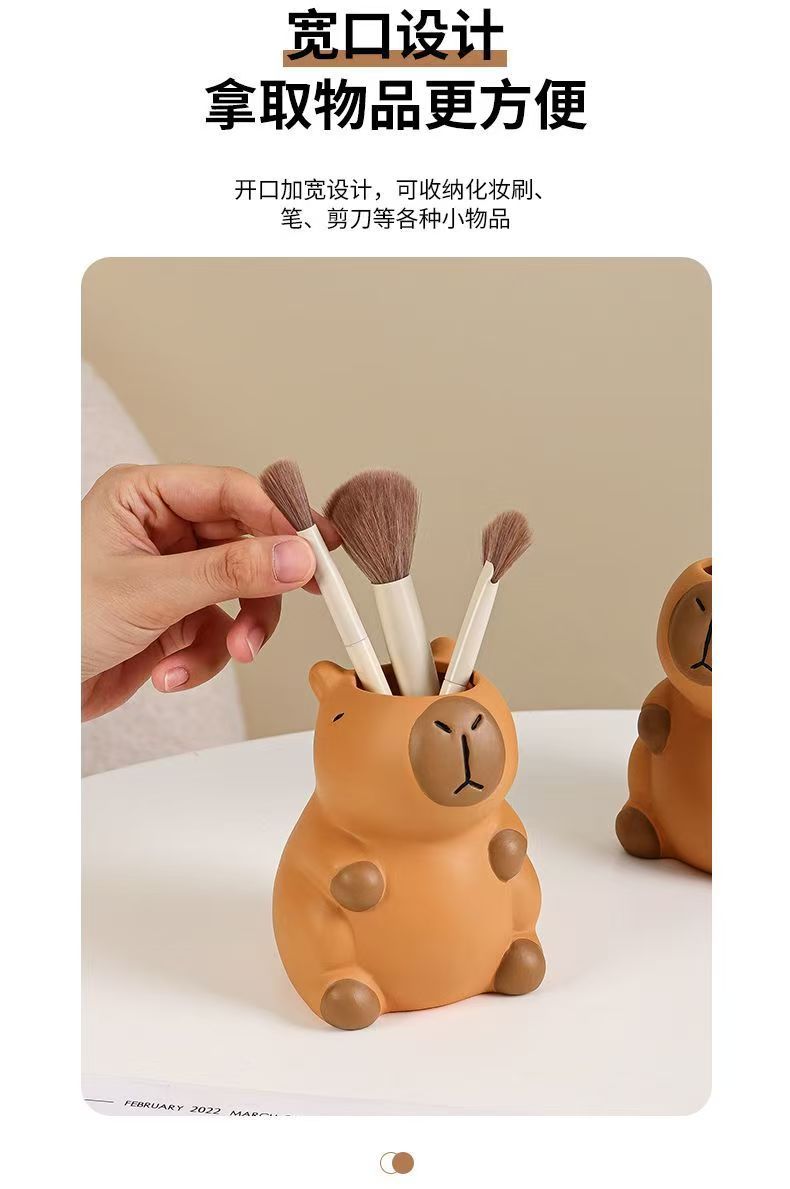 Kapipala pen holder, a cute cartoon office desktop decoration, is a personalized, creative and fun cosmetic pen storage box pic 2