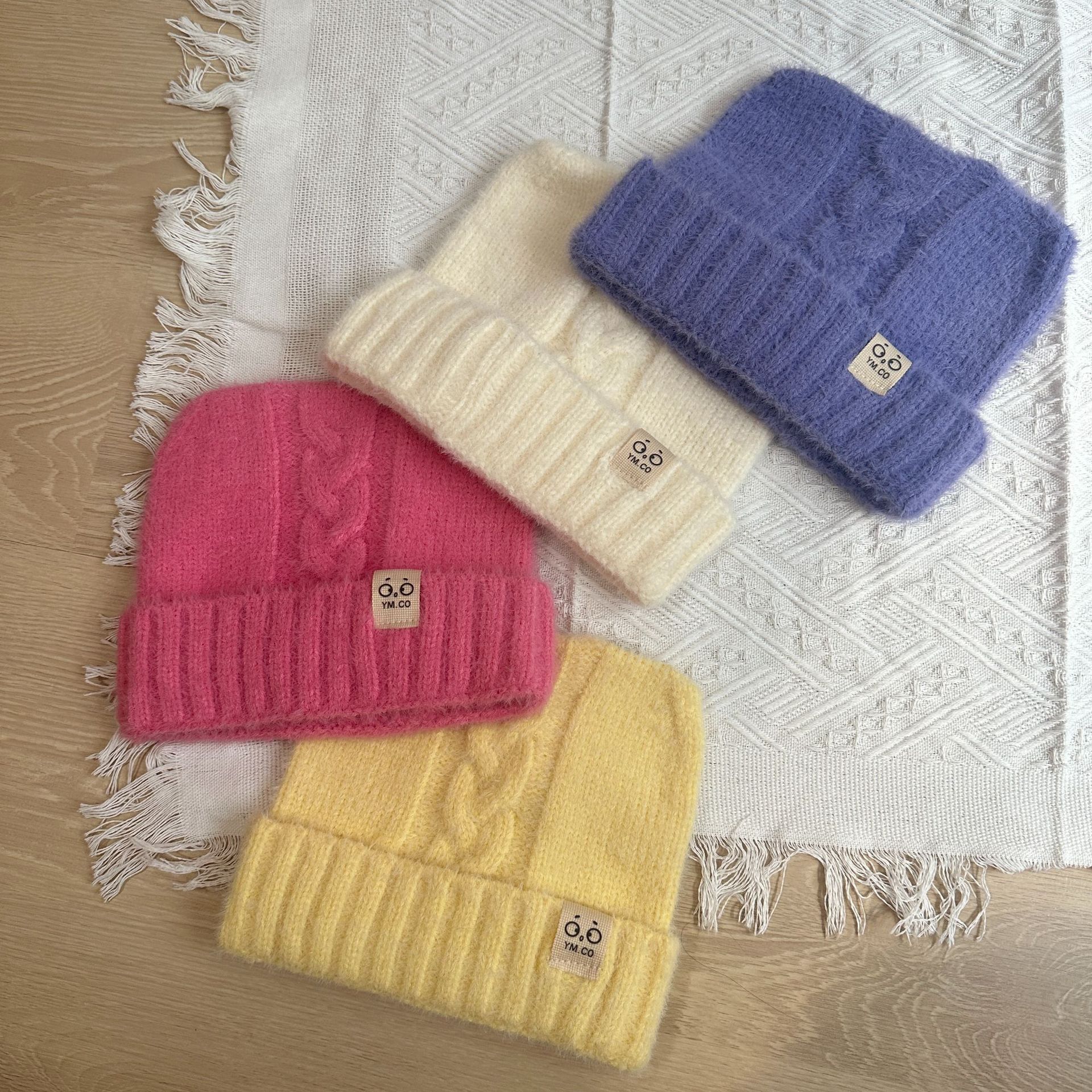 儿童针织帽日系可爱猫耳朵小标狐狸毛秋冬毛线帽防风保暖护耳帽详情14