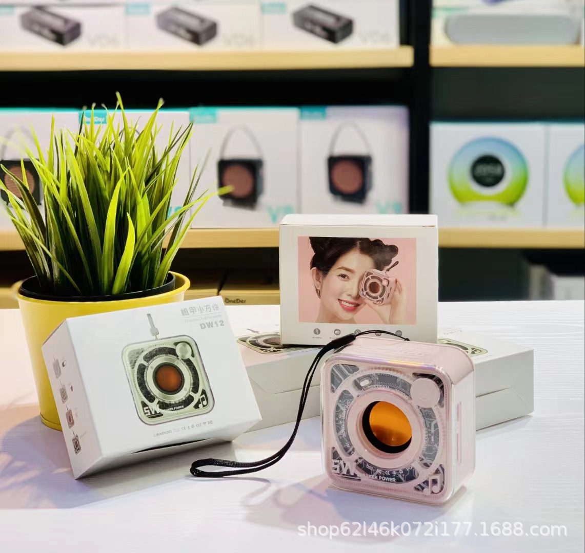 New transparent mecha small steel cannon Bluetooth speaker, outdoor home portable card-inserting subwoofer mini audio system pic 18