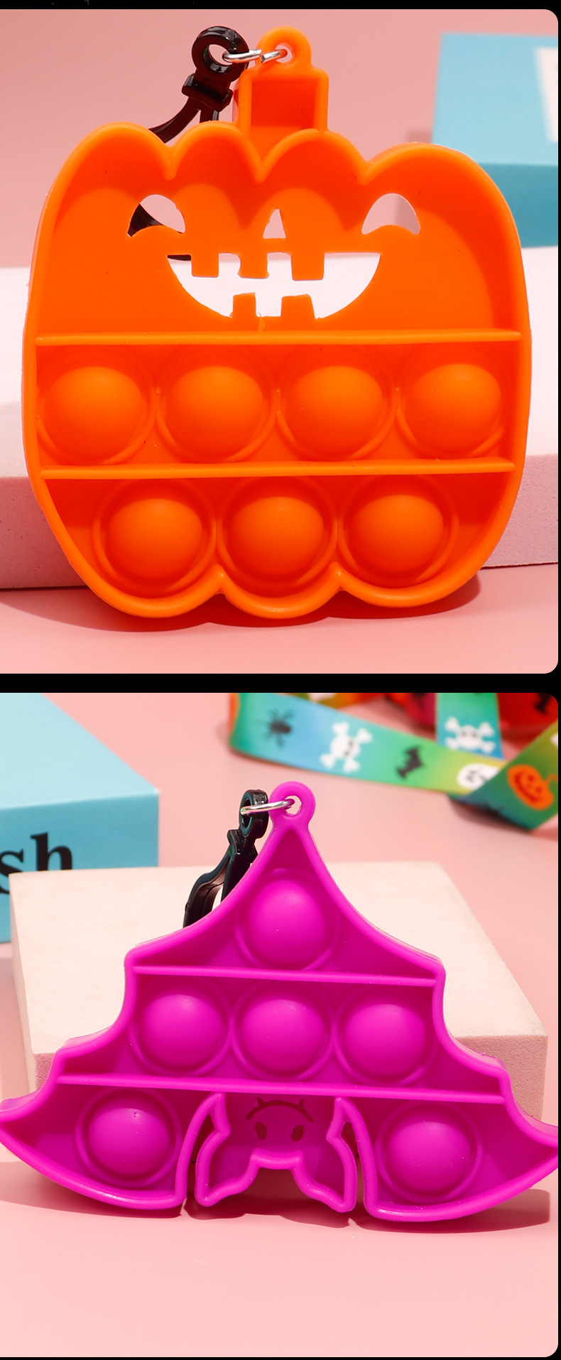 2023 New Halloween Rat-killing Pioneer Key Pendant, Pumpkin Lantern Ghost Keychain, Magic Haunted House Silicone Hanging pic 13