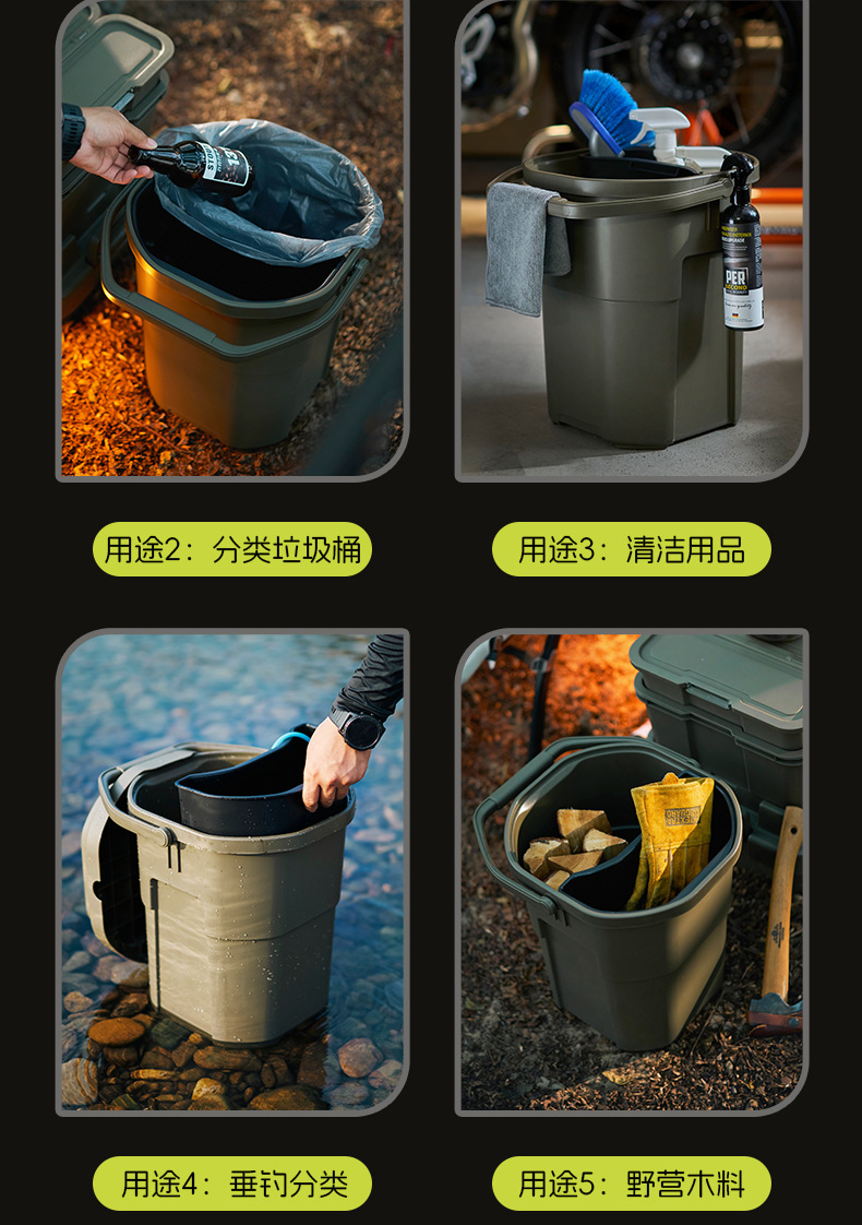 洗车带提手塑料水桶大号车载便携式户外旅行水桶汽车清洁工具详情6