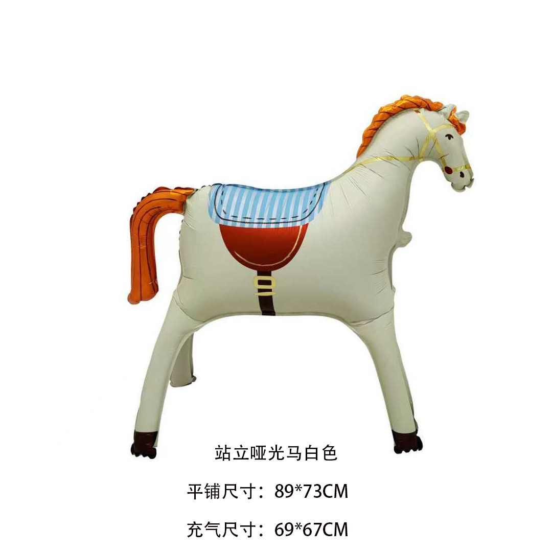 跨境可爱动物小马驹模型萌宠玩具气球铝膜造型摆件详情7
