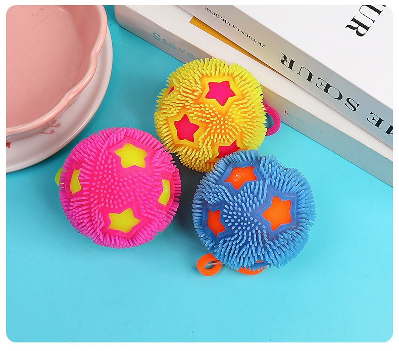 发泄五星毛毛球解压带绳子足球发光挤压玩具儿童网红爆款益智科教彩泥粘土沙详情13