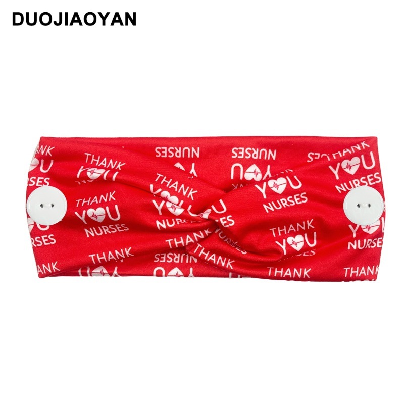 New European and American medical headband, anti-strangling button mask, headscarf, cross stretch printed wide tie headband, medical headscarf pic 26