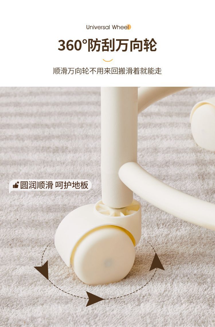 The swivel wheel small stool is comfortable for long-term sitting at home. It is a modern and simple mobile stool with wheels, a low stool with wheels, and a round stool for children pic 16