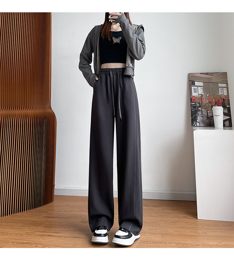 加绒香蕉裤女2025新款秋冬运动卫裤小个子高腰显瘦直筒窄版阔腿裤详情28