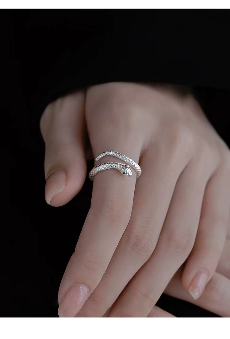 925银针精致小灵蛇戒指女指环个性指尖配饰尾戒小众设计夏详情7