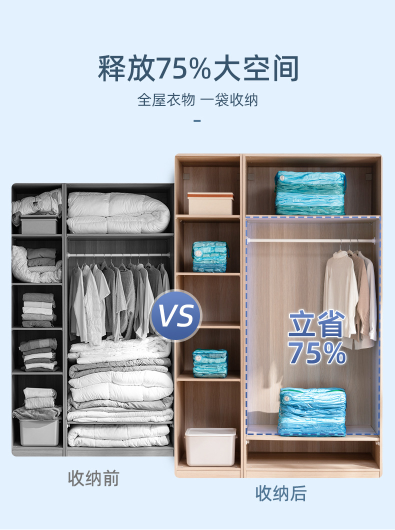 Taili vacuum compression bag, non-pumping storage bag, three-dimensional clothing arrangement and packaging vacuum bag, pressure discharge storage bag pic 14