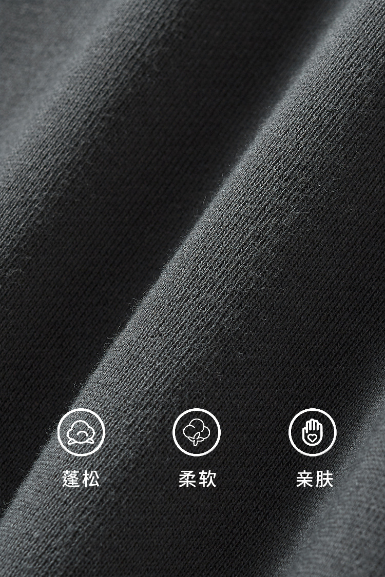 380重磅纯棉圆领卫衣 秋冬款美式长袖T恤男女宽松套头打底衫上衣详情4