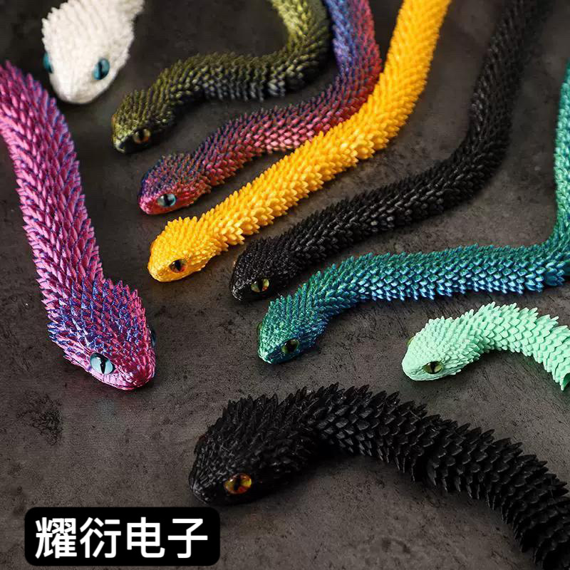 【现货】跨境爆款3D打印蛇现在艺术风高级模型玩具精美蝰蛇仿真X详情5