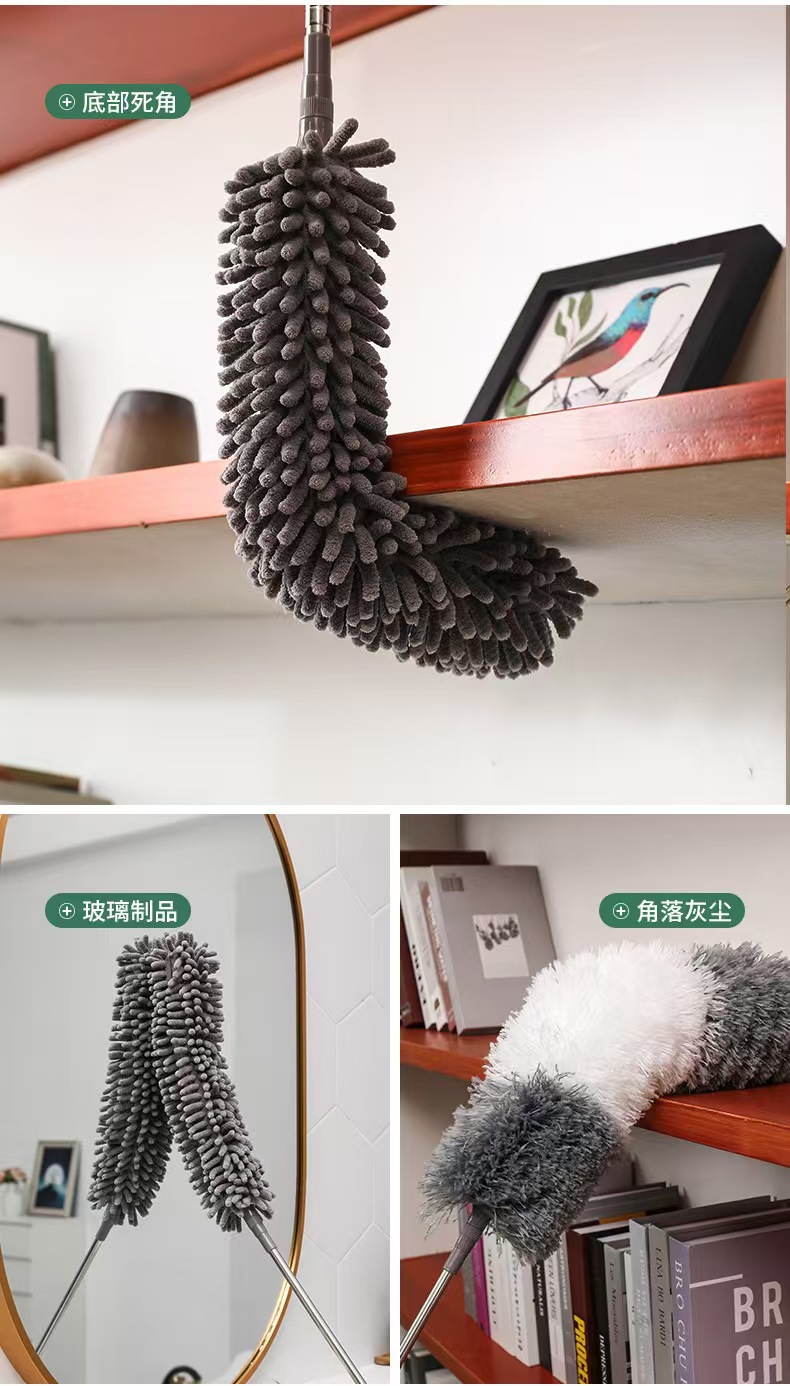 纤维圆头除尘掸效果好经久耐用鸡毛掸子家用静电吸灰跨境热销详情4