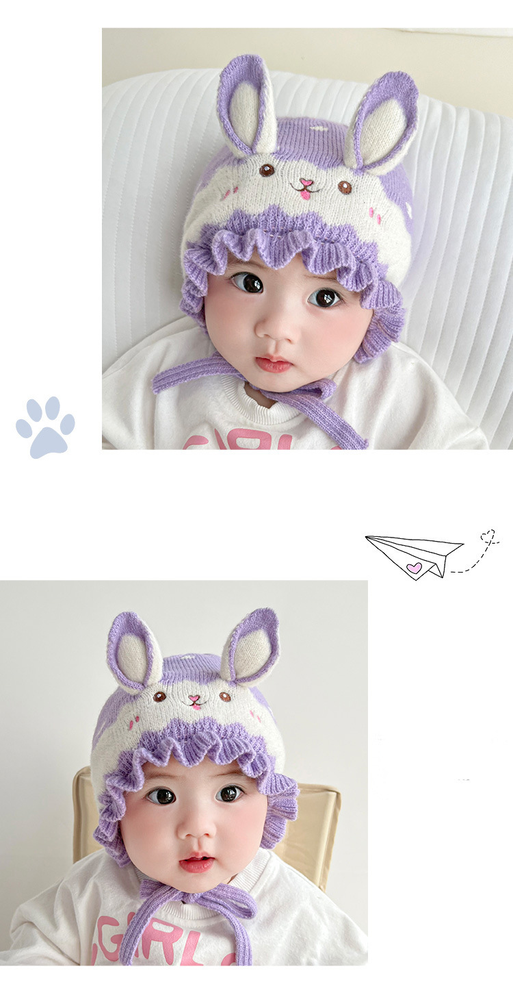 婴儿帽子秋冬款可爱超萌护耳新款男宝宝女童新生儿针织毛线儿童帽详情10